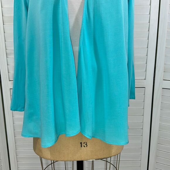 Chico’s Turquoise Blue Lightweight Cardigan Size 2 Large Size 12 - Picture 5 of 16